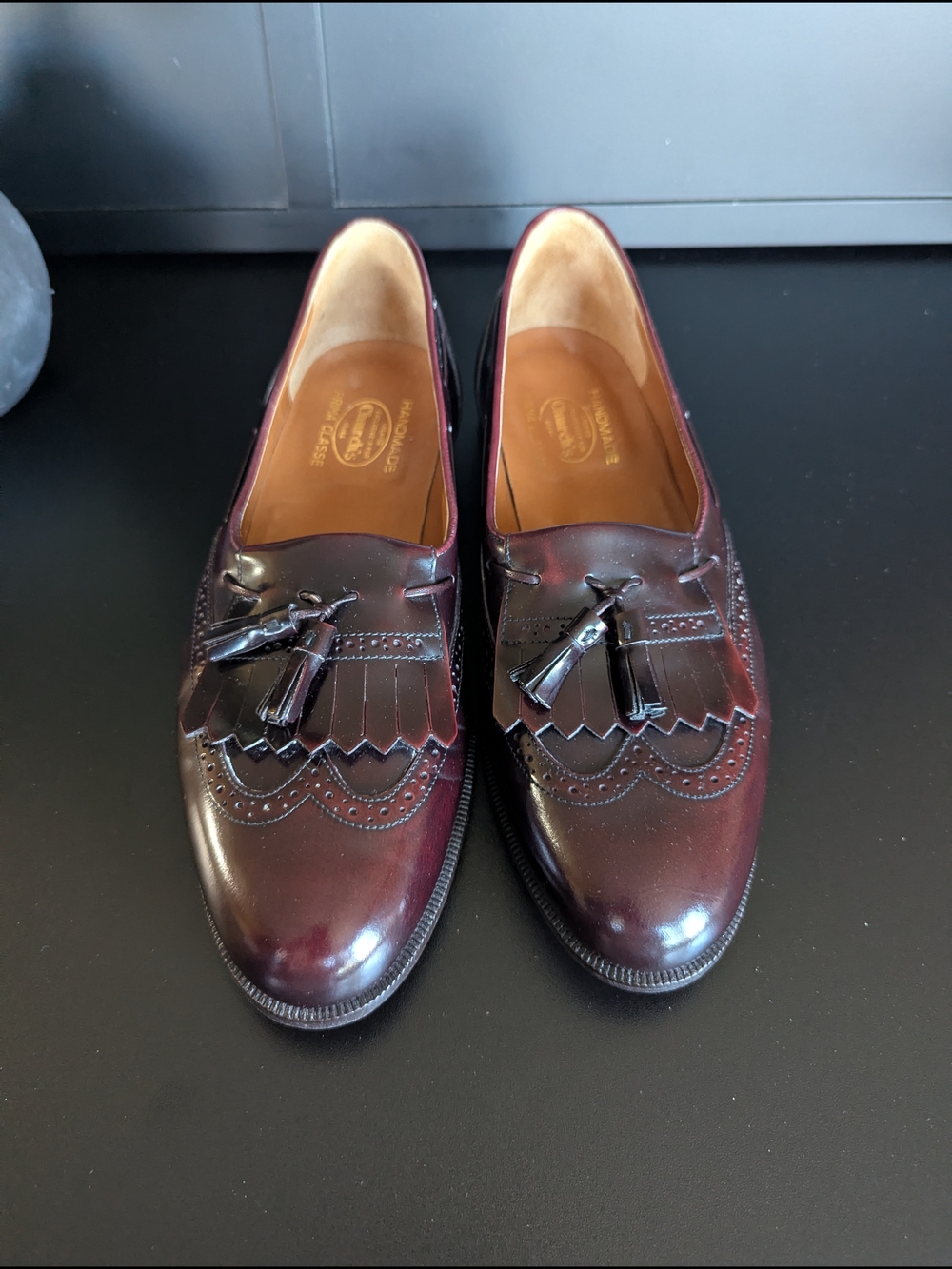 Church's Burgundy Tassel Kiltie Loafers